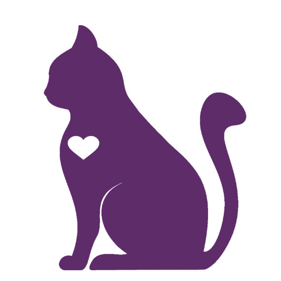 Geekcals - Cat Silhouette with Heart Decal
