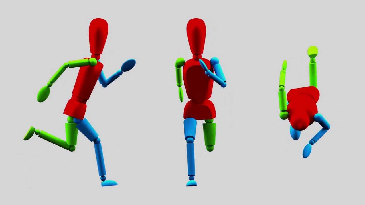 Run cycle Male 3ds max animation (front, back, top view) - YouTube
