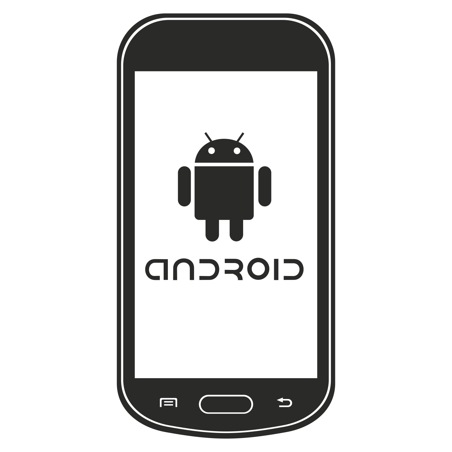 Vector for free use: Phone with android logo