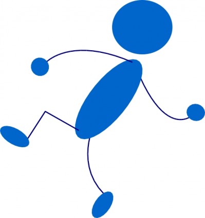 Pointing Blue Stick Man clip art Vector clip art - Free vector for ...