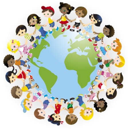 Vector stock - Happy kids holding hands » Download For All