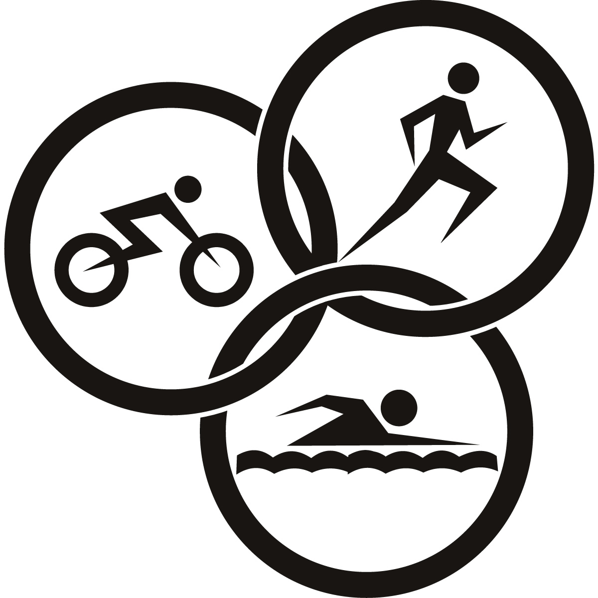 Triathlon Circles Athletics Wall ART Sticker Wall Decals Transfers ...