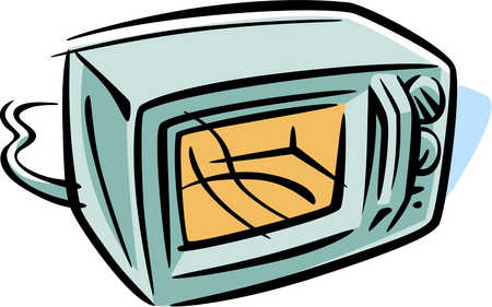 Stock Illustration - Drawing of a microwave oven