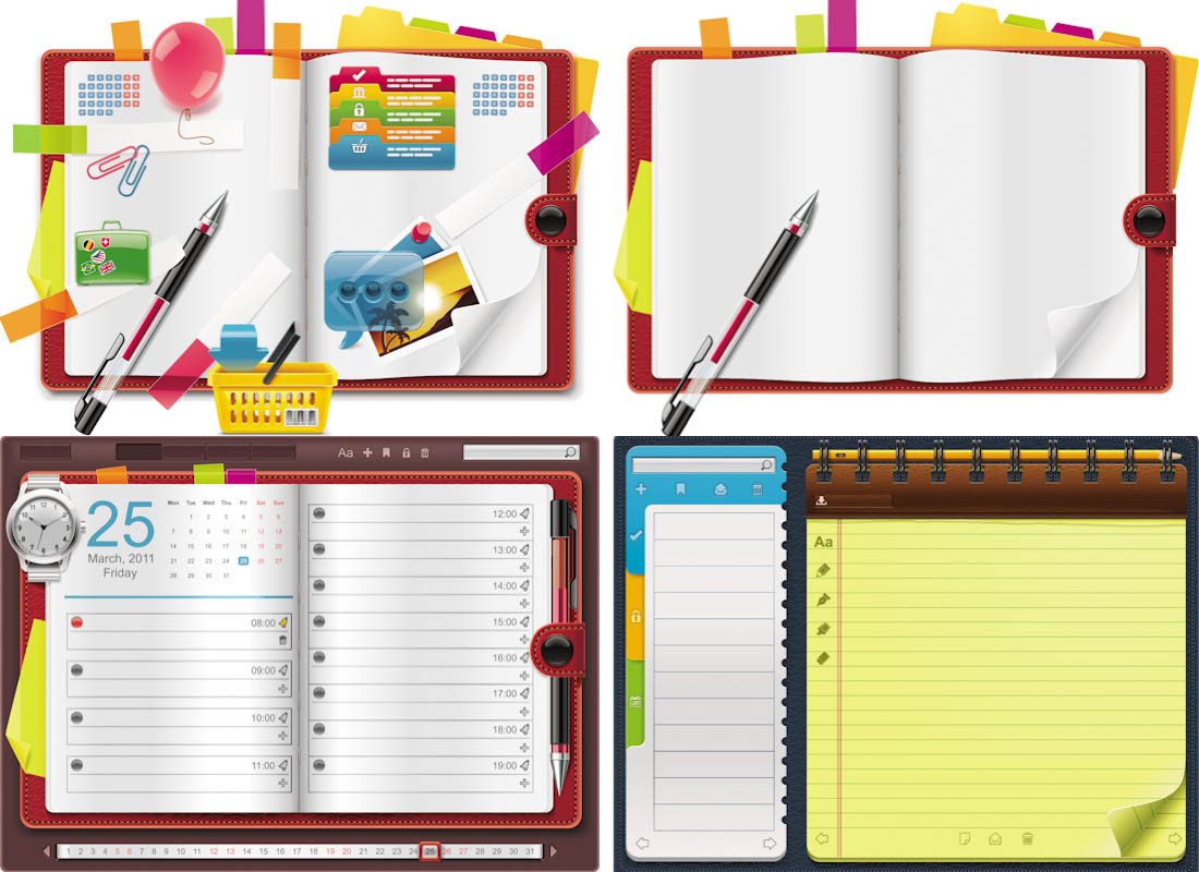 Organizer design elements vector | Vector Graphics Blog