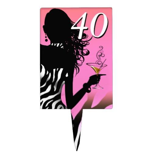 CAKE TOPPER Polka Dot 40th Birthday - blue from Zazzle.