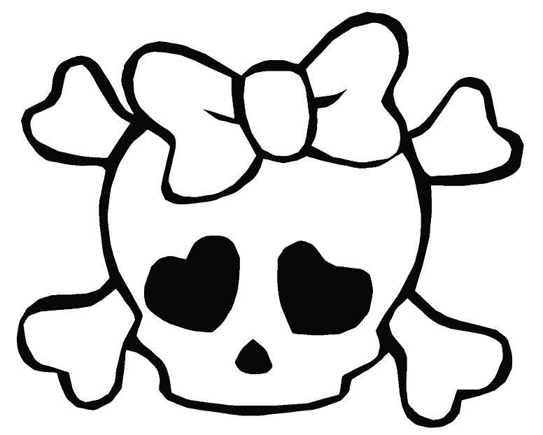 Skull And Crossbones Coloring Page - AZ Coloring Pages