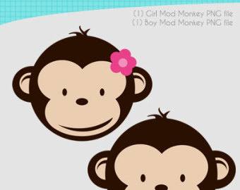 Cute Monkey Face Clipart