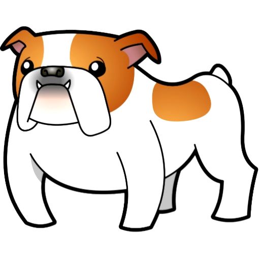 Cute Bulldog Cartoon Photo - Happy Dog Heaven