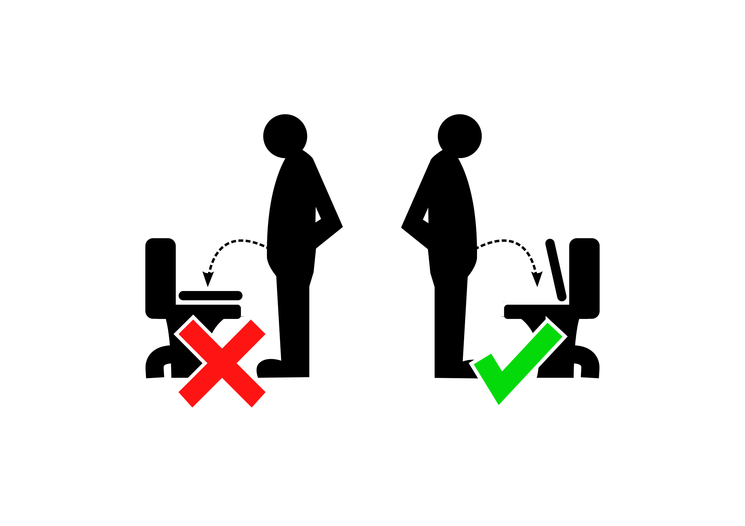 Clipart - Please open up the WC lid before using it