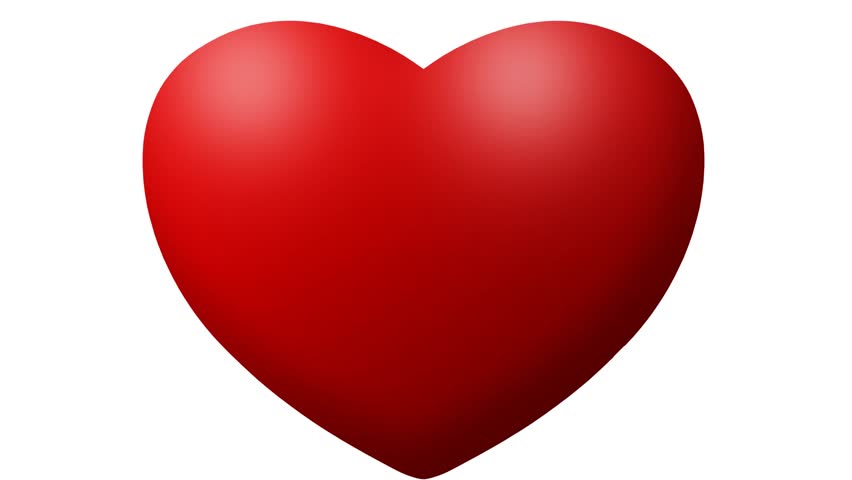 Love hearts thumping beating on white background. Animation of red ...