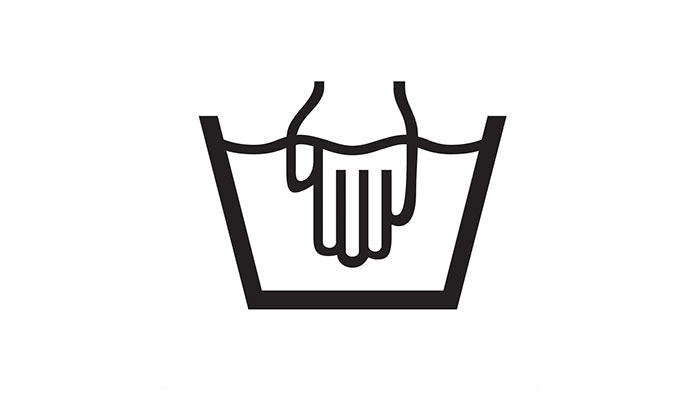 Laundry symbols on clothes labels