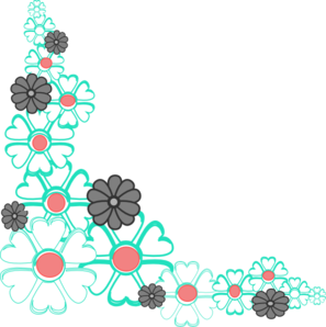 Flower corner border clipart