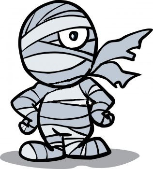 Halloween mummy head clipart