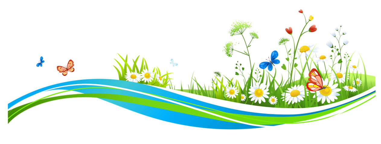 Transparent Decoration with Flowers and Butterflies PNG Clipart