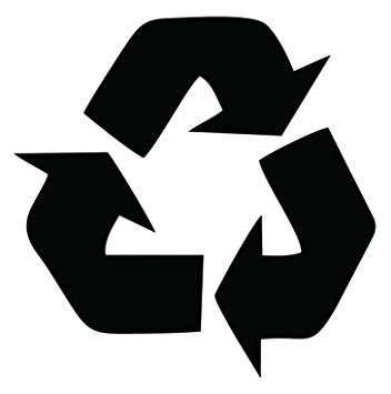 Amazon.com: Recycling Symbol BLACK vinyl cut-out sticker 4.5 ...