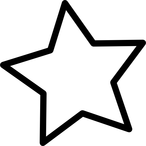 Blank star clipart black and white