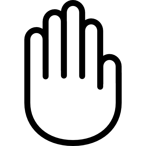 Hand showing palm outline - Free gestures icons
