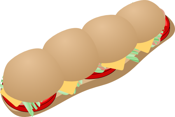 Submarine Sandwich clip art Free Vector