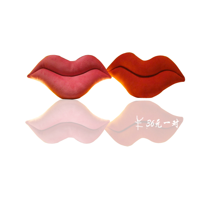 Sexy red lips cartoon double faced plush toy cushion lumbar pillow ...