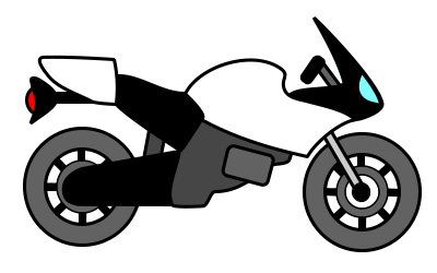 Drawing a cartoon motorcycle