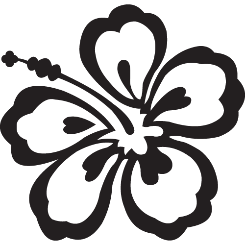 Hawaiian Flower Clip Art Black And White | Tera Wallpaper
