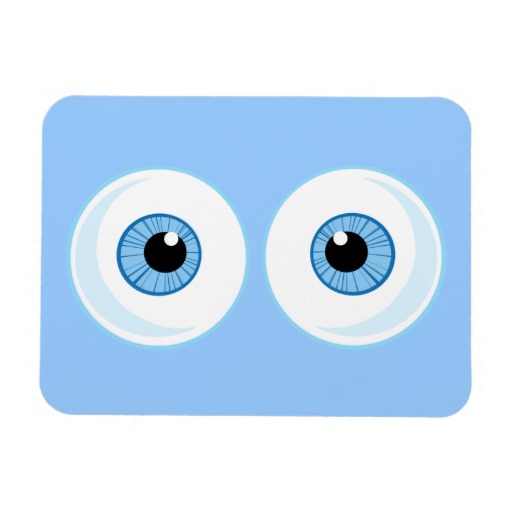 BLUE CARTOON EYES EYEBALLS FUNNY GRAPHICS FLEXIBLE MAGNET from Zazzle.