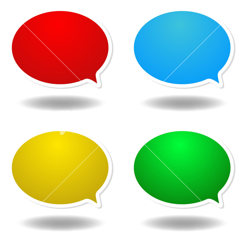 Colored Speech Bubbles Stickers