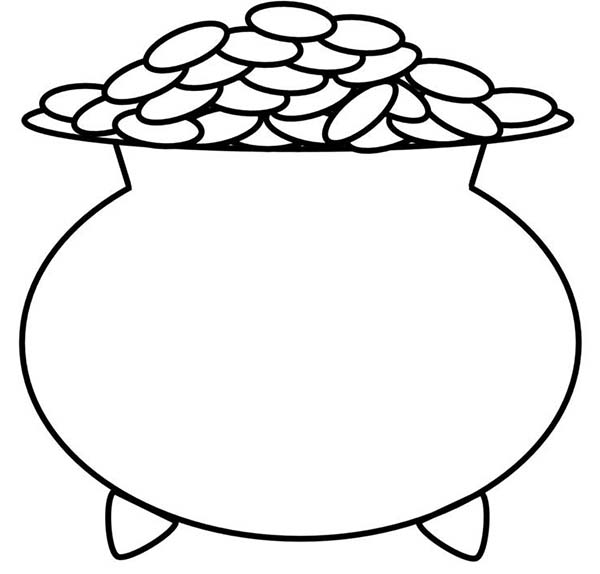 A Kids Drawing of Pot of Gold Coloring Page - Download & Print ...