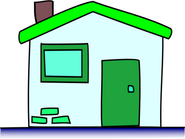 house home door window simple brick - vector Clip Art