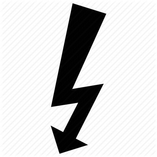 Arrow, down, flash sign, thunder sign icon | Icon search engine