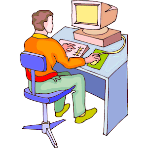 Man At Computer Clipart