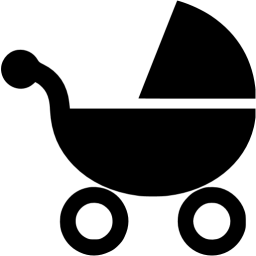 Black stroller icon - Free black baby icons