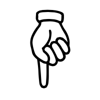 Charbase U+261F: WHITE DOWN POINTING INDEX