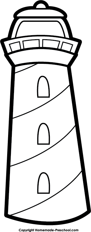 Free Lighthouse Clipart Black and White Image - 10381, Lighthouse ...