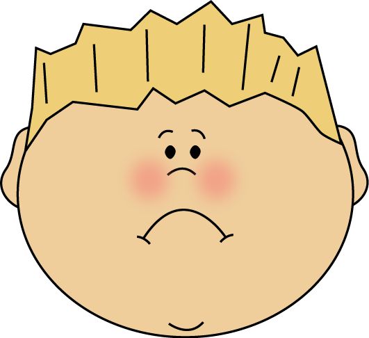 Sad child face clipart