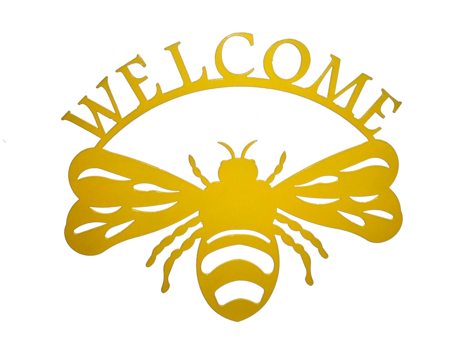 Bumble Bee Welcome Metal Wall Art