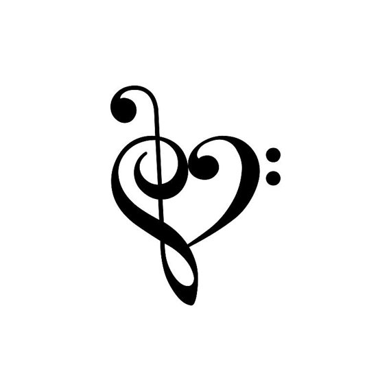 Items similar to Treble Bass Clef Heart on Etsy