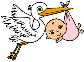 Stork Med Baby - ClipArt Best