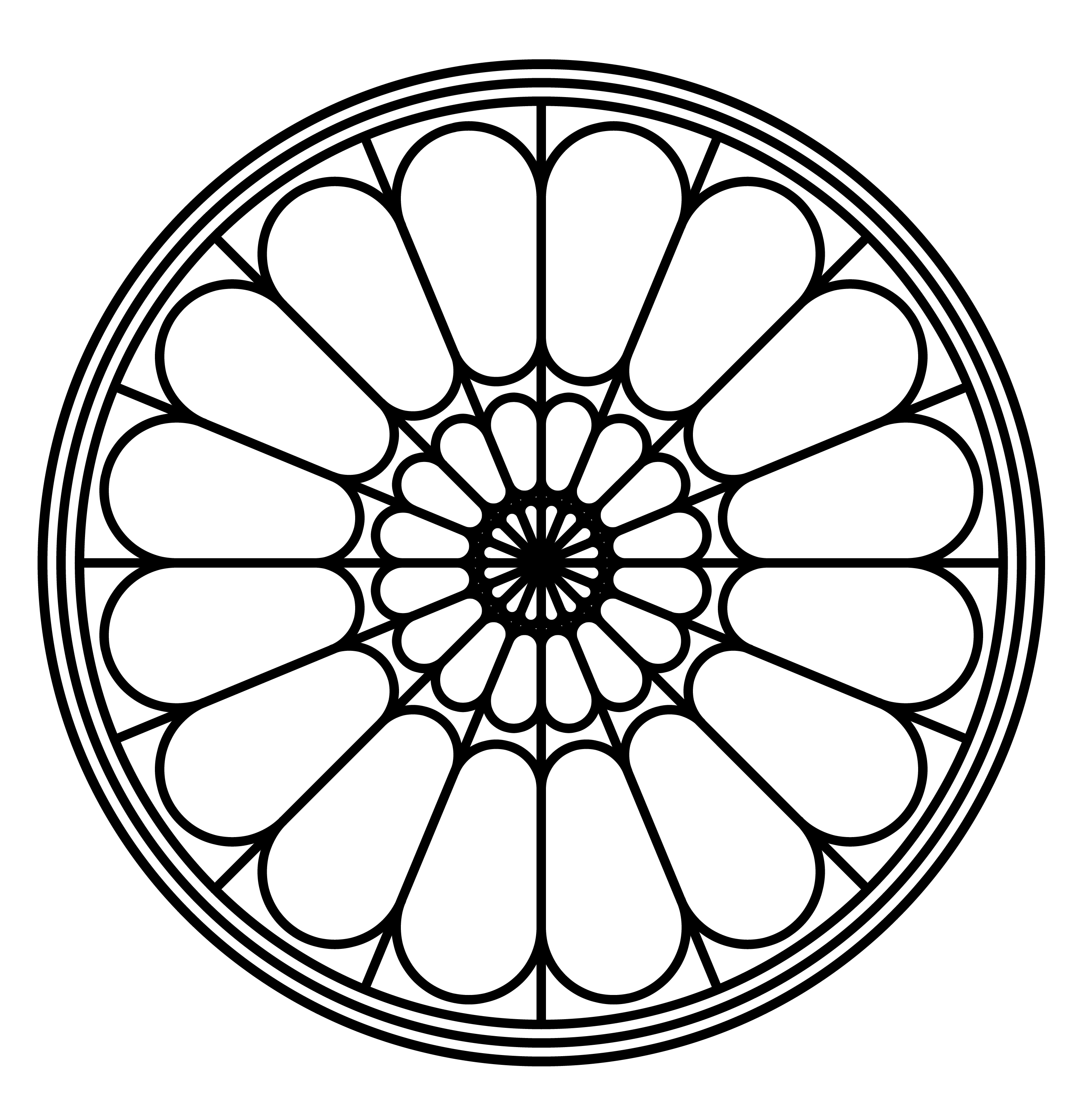 Rose line drawing clip art