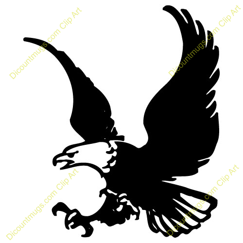 Flying bald eagle clipart