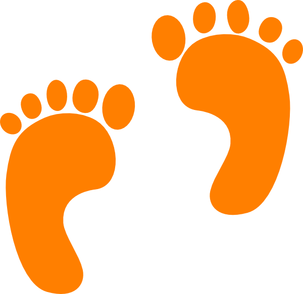 Orange Small Footprints Clip Art - vector clip art ...