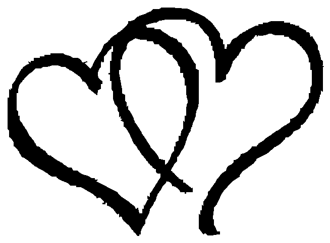 Black love heart clipart