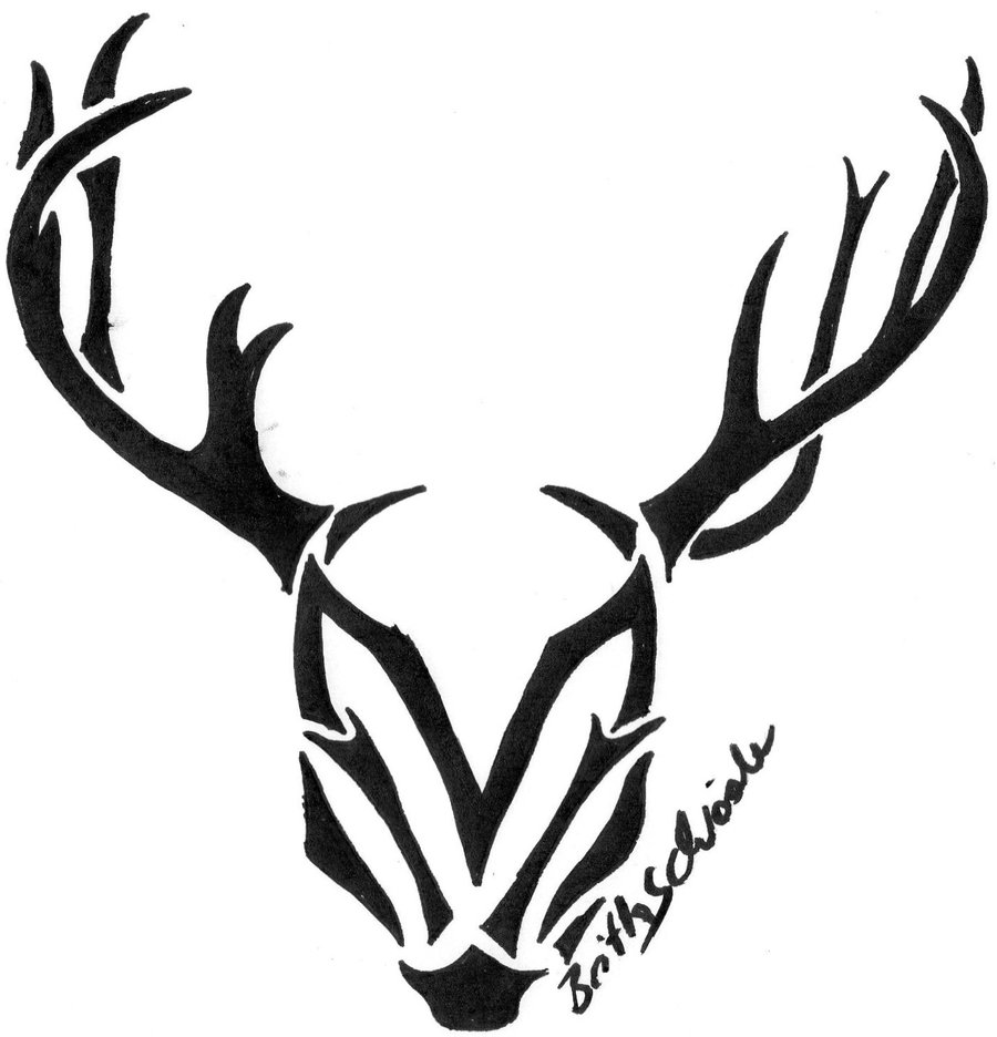 Tribal Deer Head Tattoos