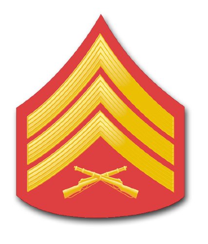 Amazon.com: US Marine E-5 Sergeant Red/Gold Chevron Rank Insignia ...