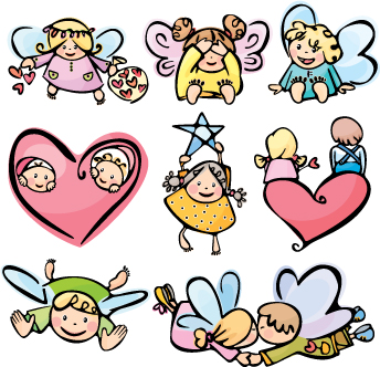 Cartoon angel vector Free Vector