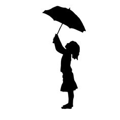 Art, Red umbrella and Silhouette