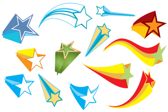 Free Colorful 3D Stars Vector Elements Download Art Clipart - Free ...
