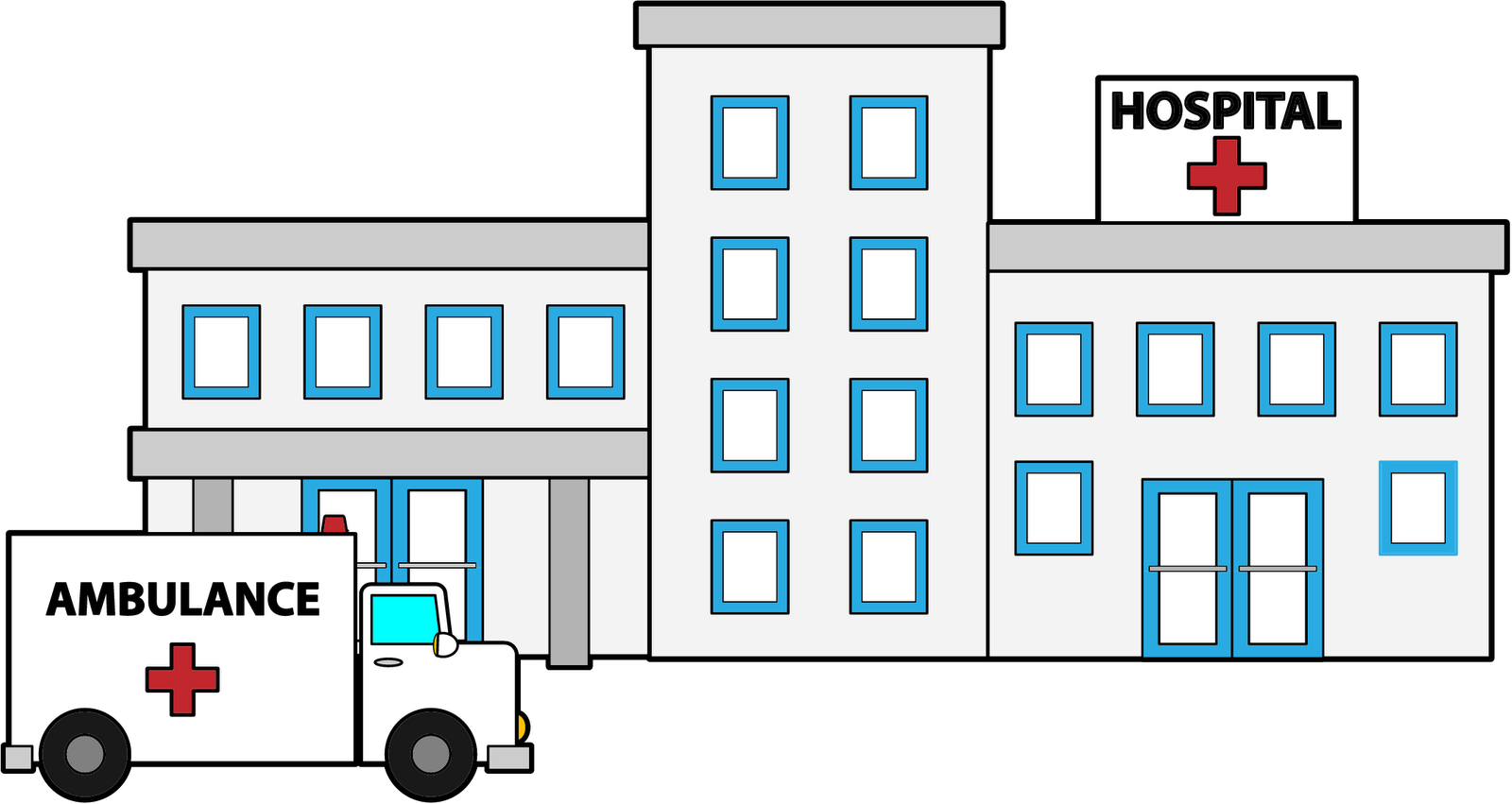 Hospital building clipart