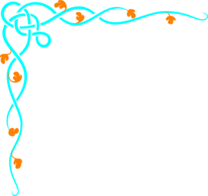 Blue And Orange Decorative Swirl Border Clip Art ...