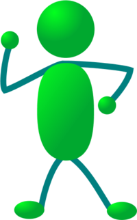 stick man figure dancing - vector Clip Art